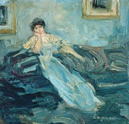Frau in einem Innenraum, ca. 1909